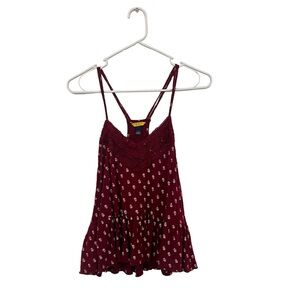 PRINCE & FOX - Red Floral Tank Top Blouse. Size Small